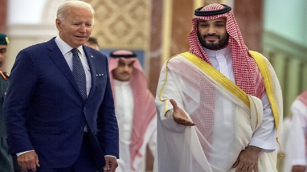 ولي العهد السعودي محمد بن سلمان يستقبل الرئيس الاميركي جو بايدن في جدة خلال جولته الشرق اوسطية